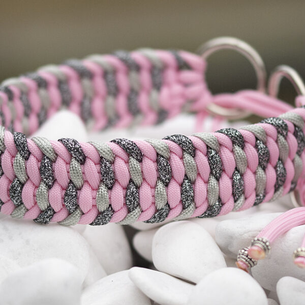 Halsband i Cotton Candy Pink, Knights Armour & Sparkling Silver