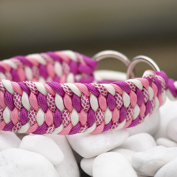 Halsband i Fuchsia, Rock My Heart, Rose Pink & White