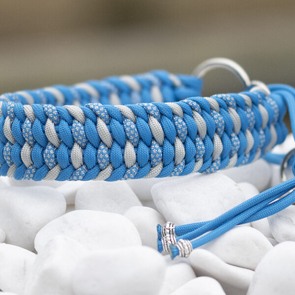 Halsband i Colonial Blue, Colonial Blue & Silver Grey Diamonds, Silver Grey