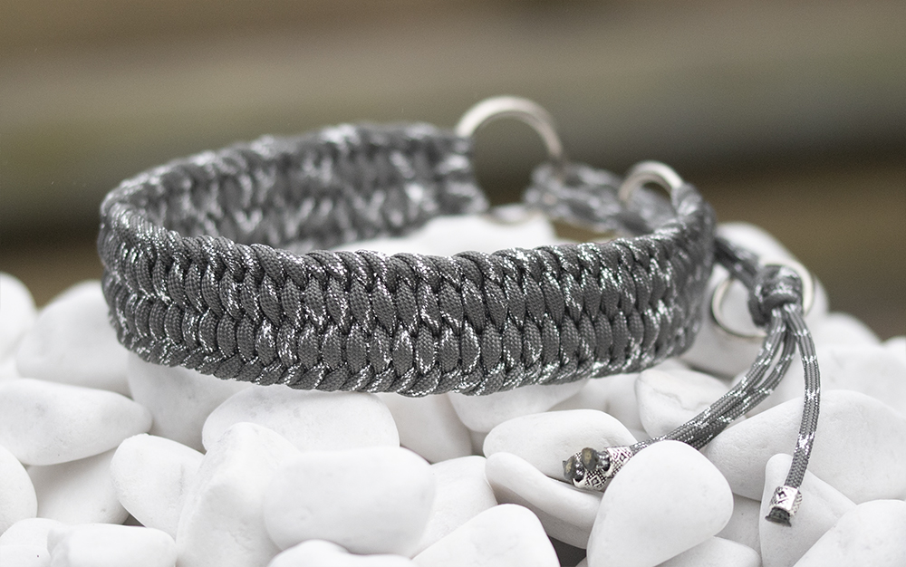 Halsband i Charcoal Grey & Silver Glitter
