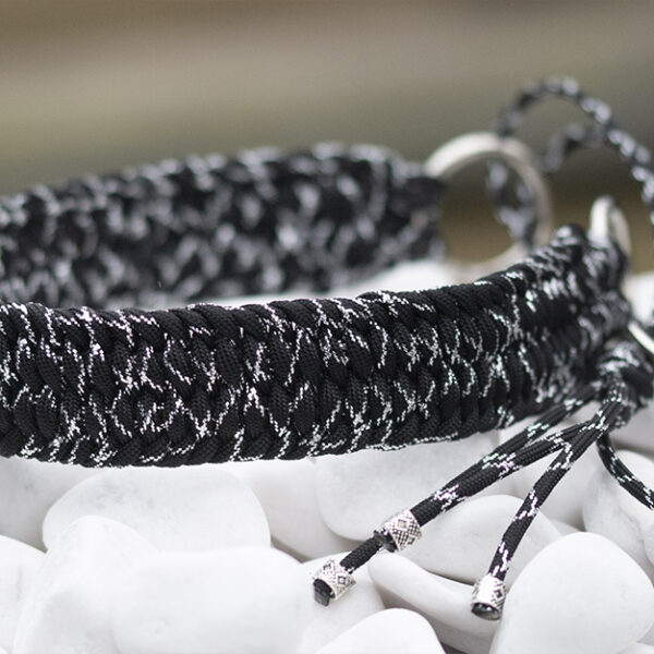 Halsband i Black & Silver Glitter