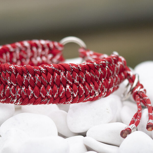Halsband i Imperial Red & Silver Glitter