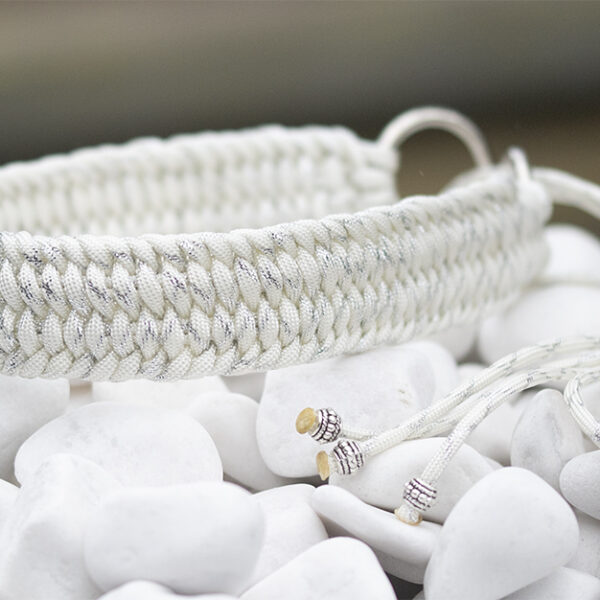 Halsband i White & Silver Glitter