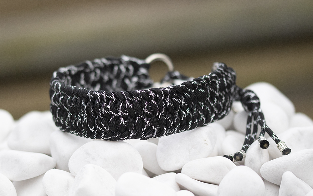 Halsband i Black & Silver Glitter