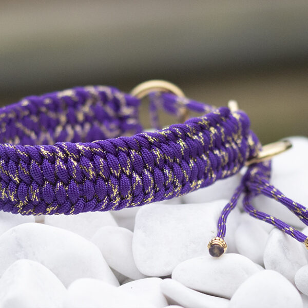 Halsband i Acid Purple & Gold Glitter