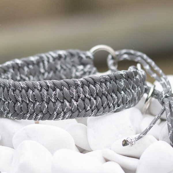 Halsband i Charcoal Grey & Silver Glitter