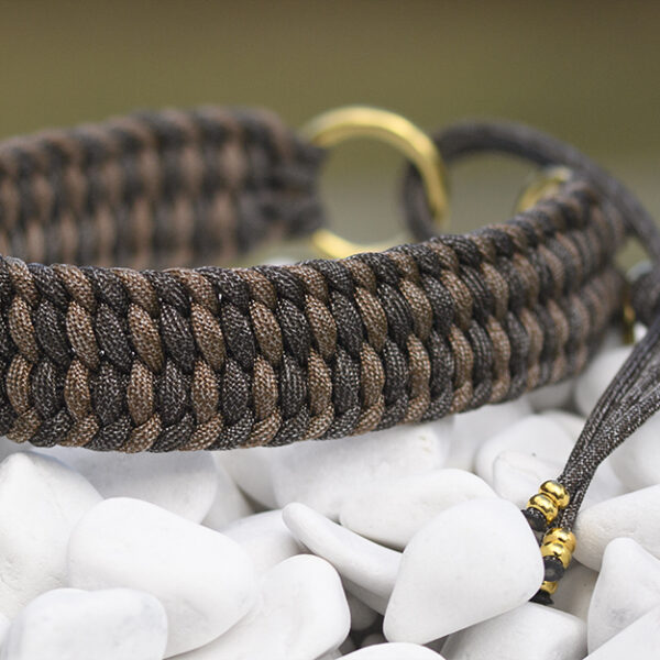 Halsband i Espresso Brown & White Fusion, Hazelnut Brown & White Fusion
