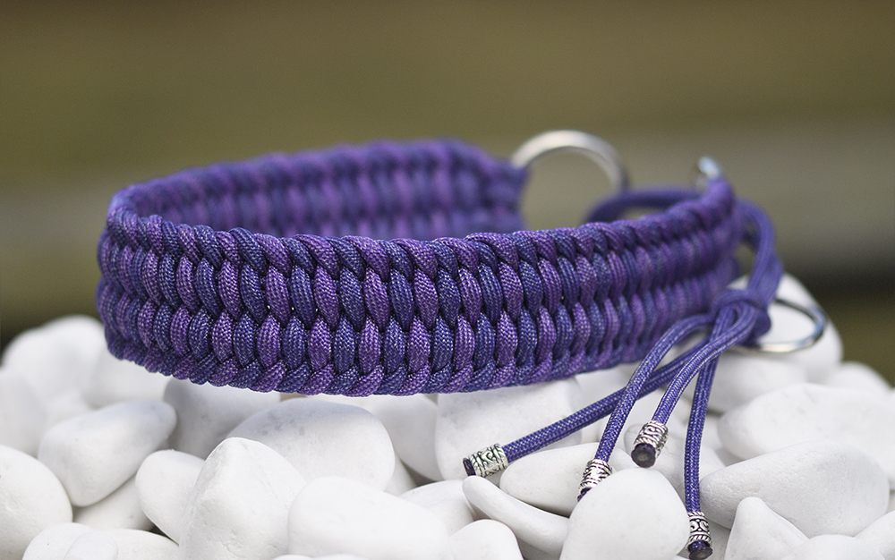 Halsband i Royal Purple & White Fusion, Deep Purple & White Fusion