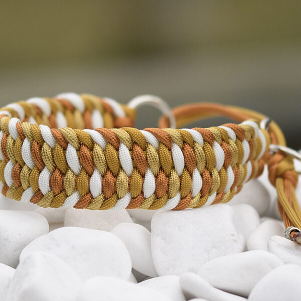 Halsband i 24K Gold, Gold Rush, Golden Brown & White