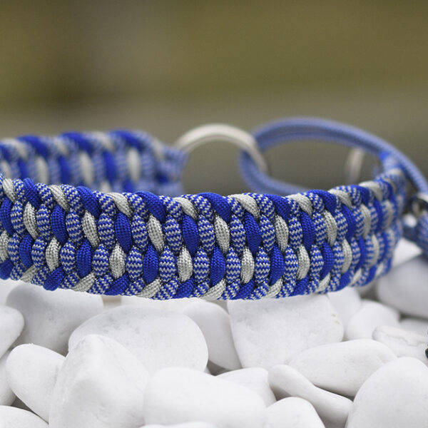 Halsband i Electric Blue & Silver Grey Shockwave, Electric Blue, Sparkling Silver