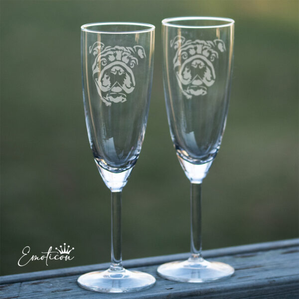 Champagneglas engelsk bulldogg