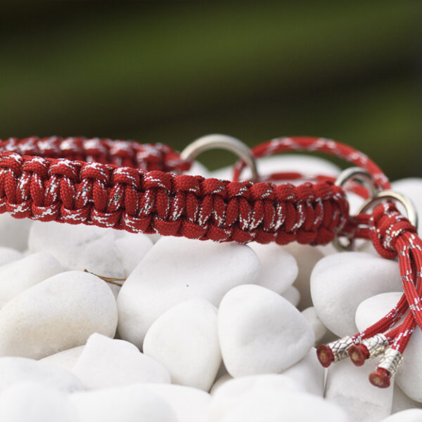 Halsband i Imperial Red & Silver Glitter