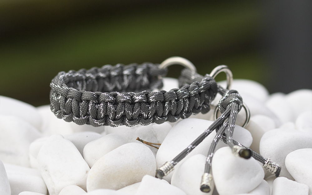 Halsband i Charcoal Grey & Silver Glitter
