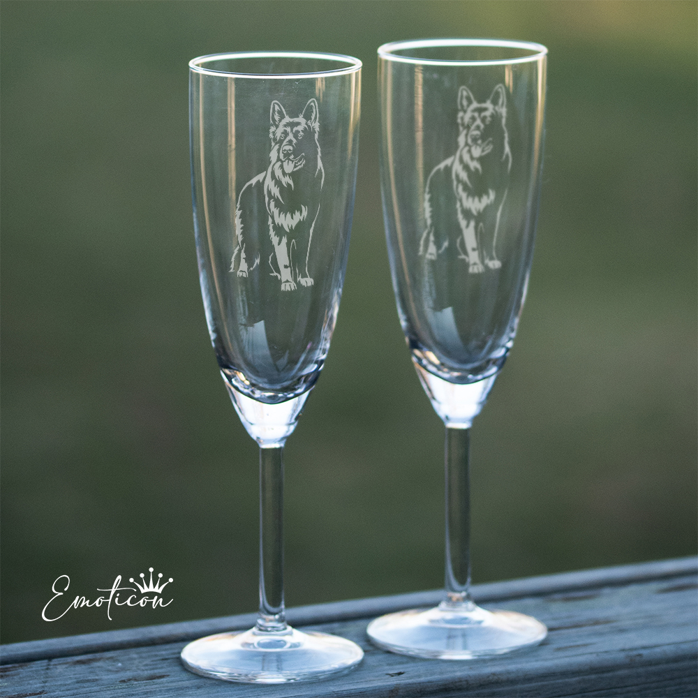 Champagneglas tysk schäferhund