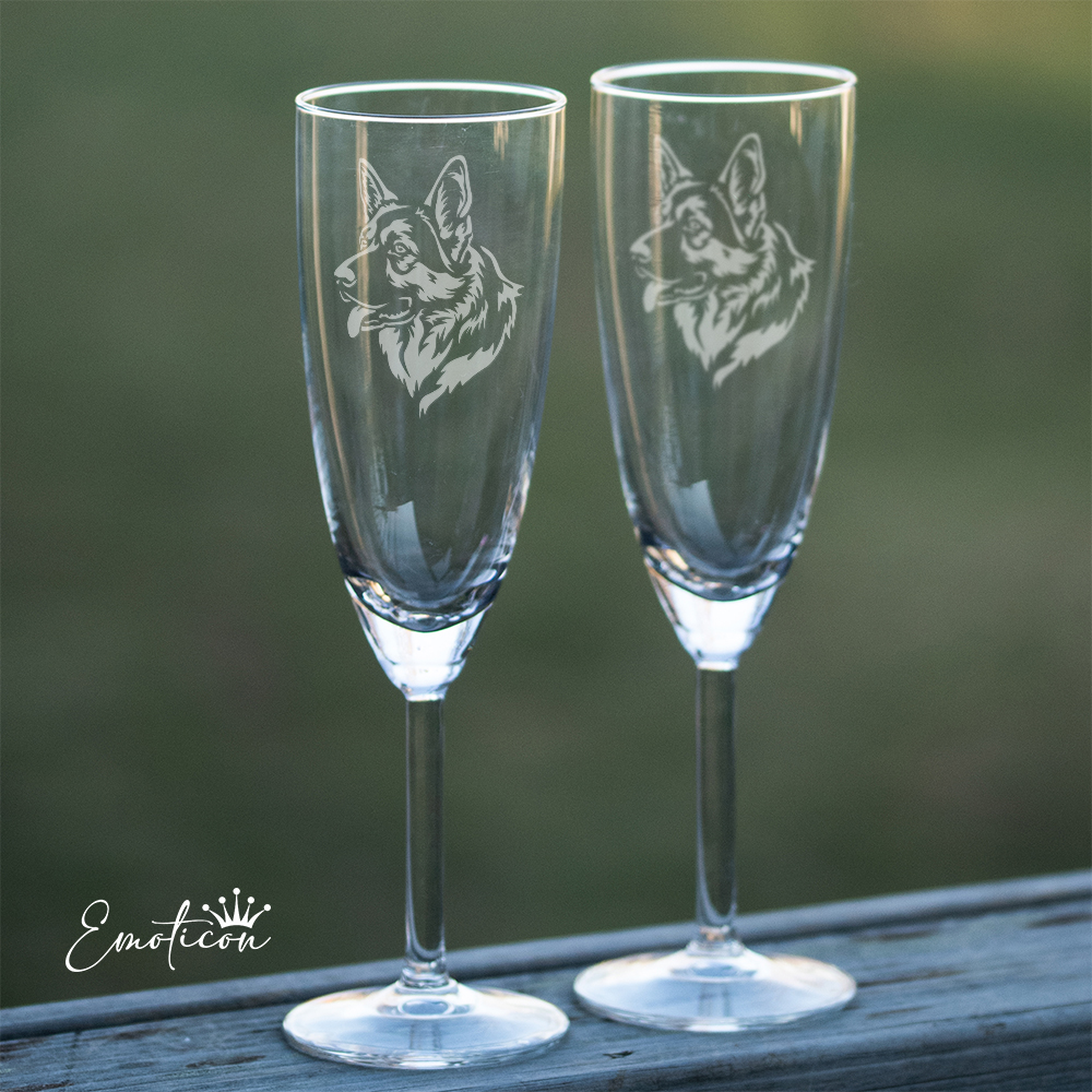 Champagneglas tysk schäferhund