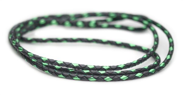 Utställningskoppel känguruläder i black & green foil