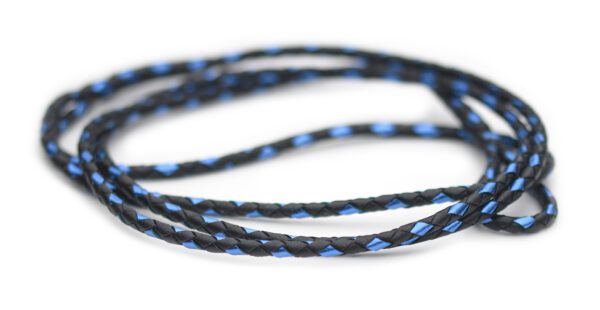 Utställningskoppel känguruläder i black & yale blue foil
