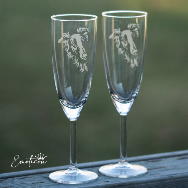 Champagneglas borzoi