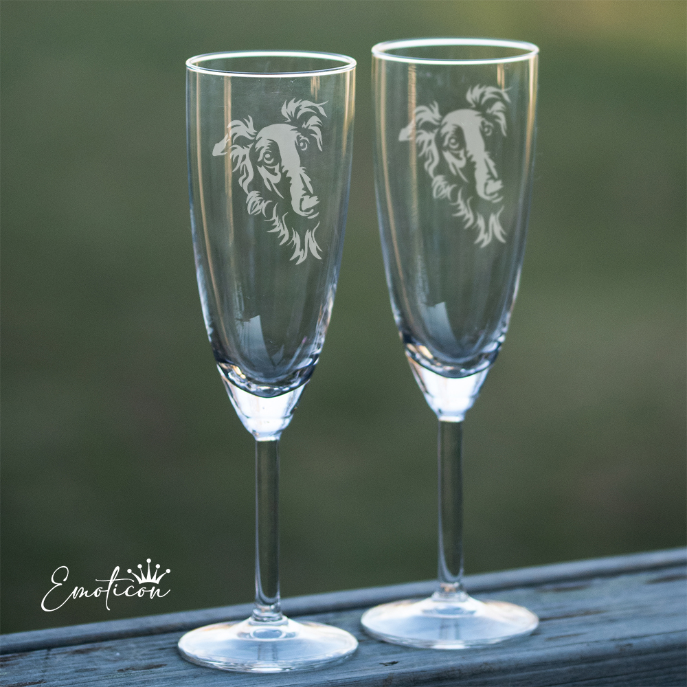 Champagneglas borzoi