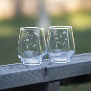 Dricksglas med hundmotiv