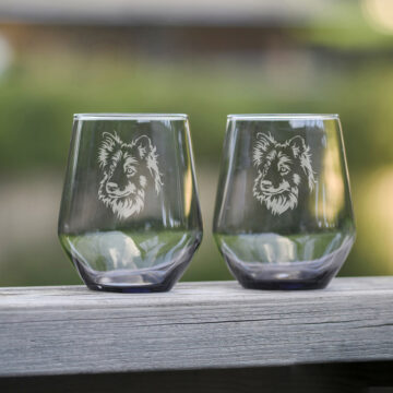 Dricksglas med hundmotiv