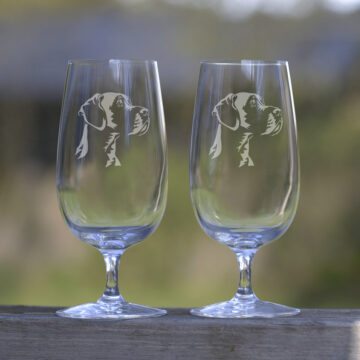 Ölglas med hundmotiv