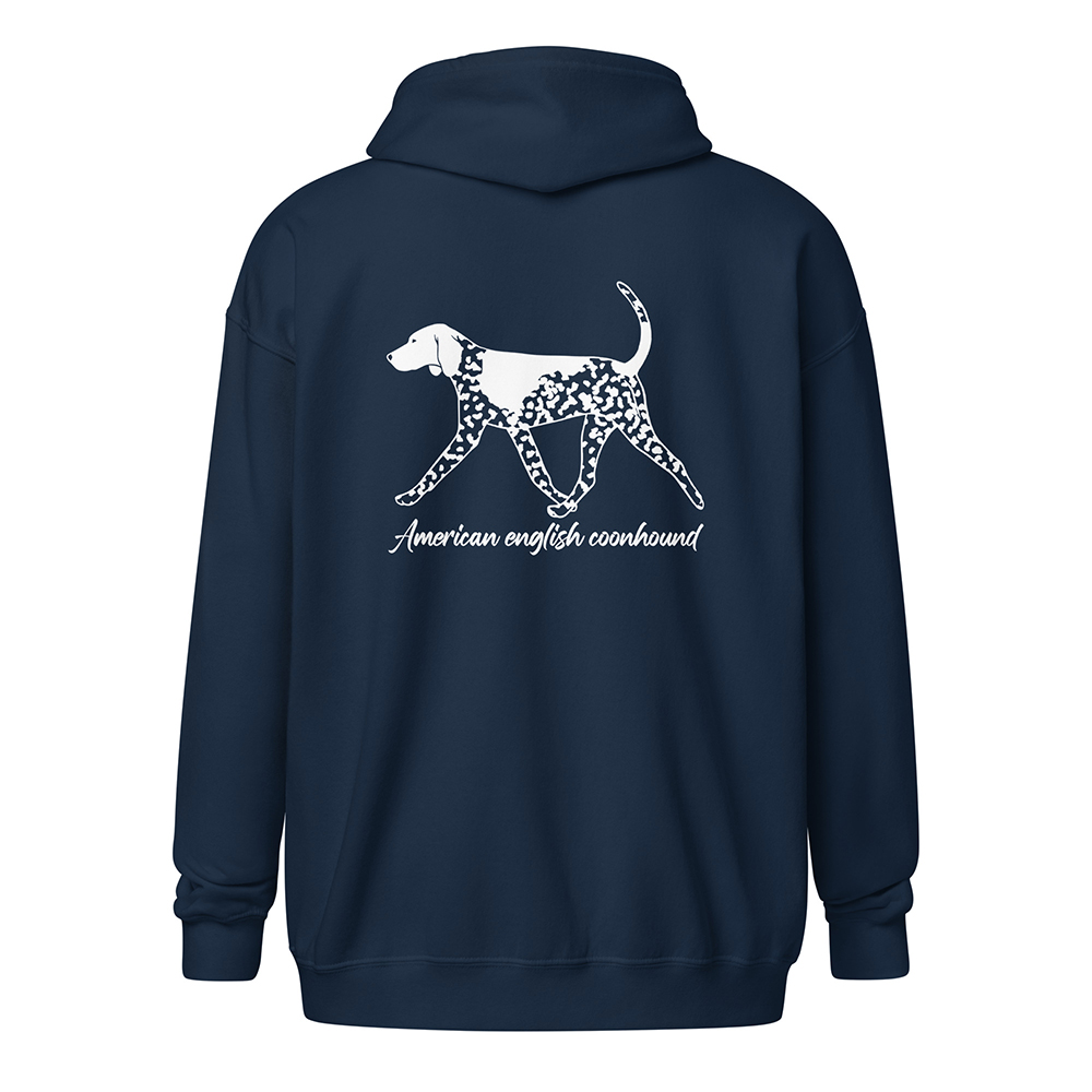 unisex-heavy-blend-zip-hoodie-navy-back-American english coonhound 1324 sv