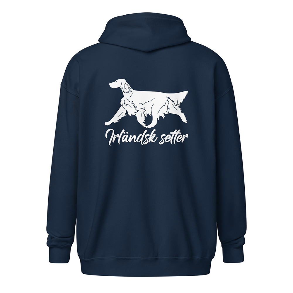 unisex-heavy-blend-zip-hoodie-navy-back-Irländsk setter 1069 sv