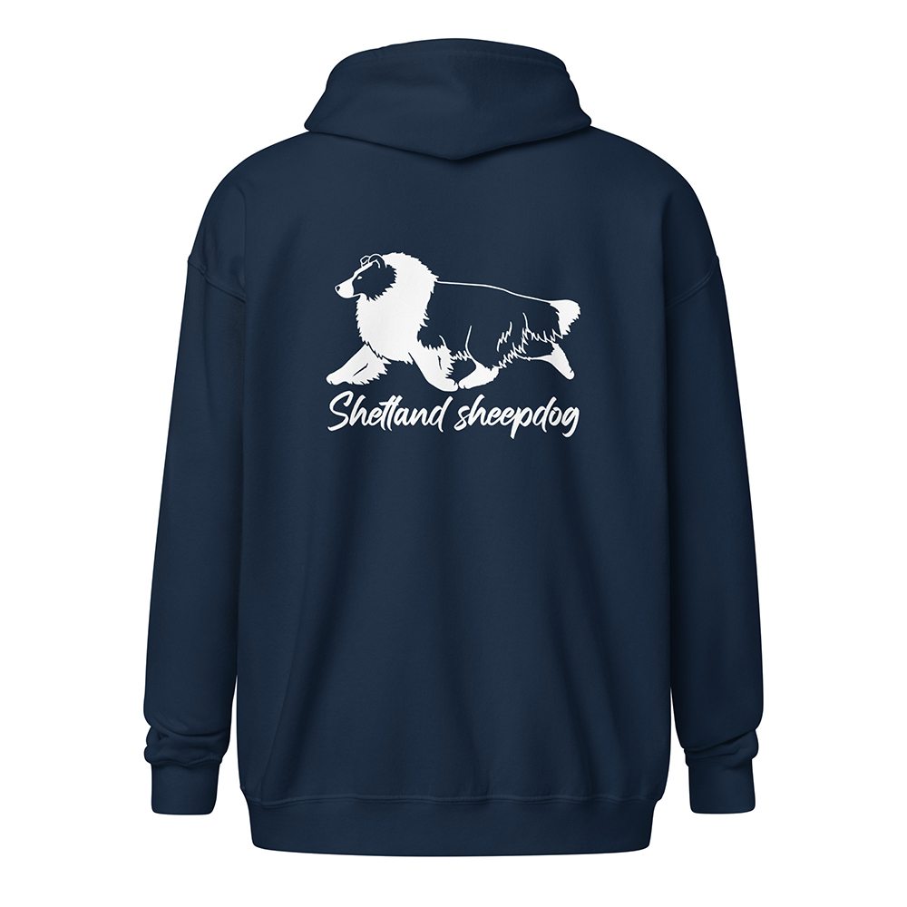 unisex-heavy-blend-zip-hoodie-navy-back-Shetland sheepdog 1147 sv