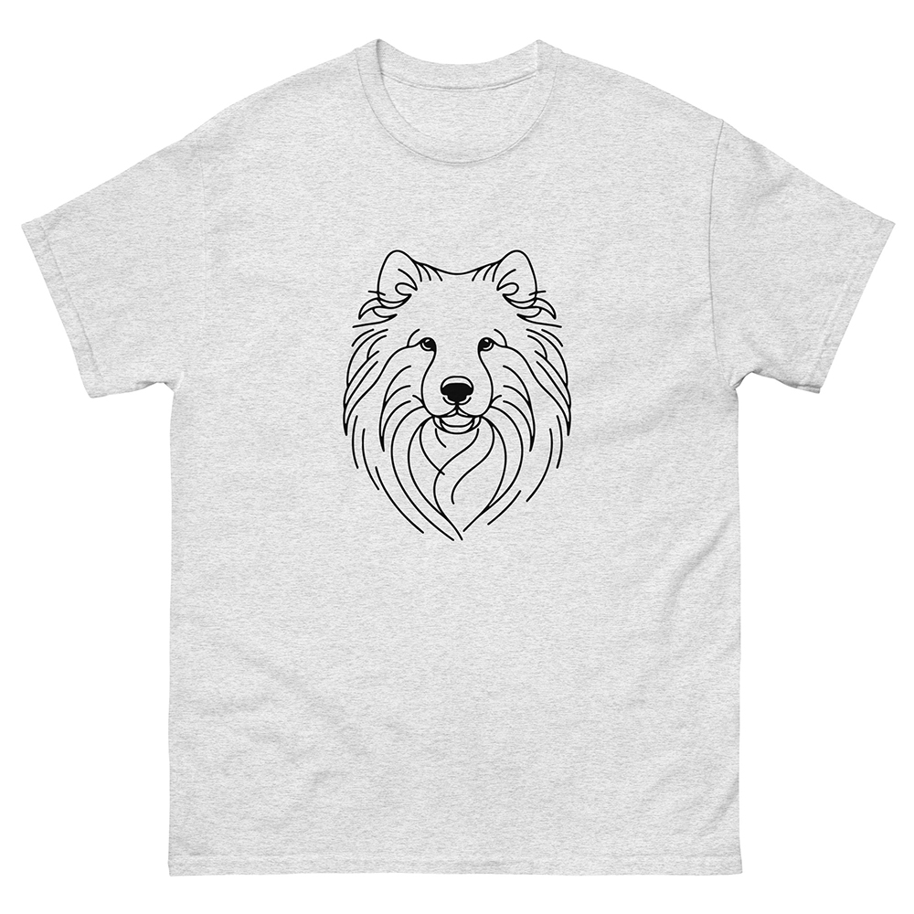 unisex-classic-tee-ash-American eskimo dog LA156