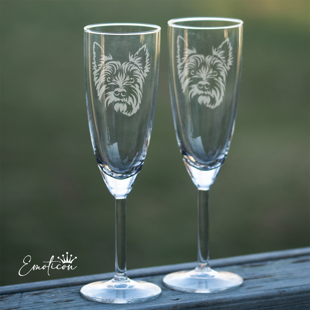 Champagneglas cairnterrier
