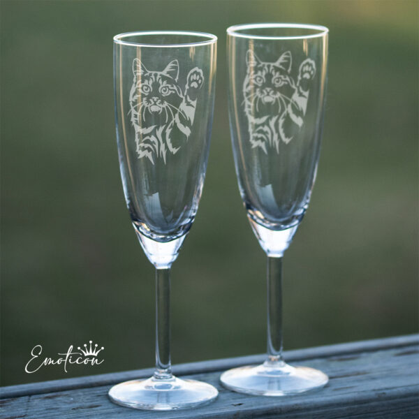 Champagneglas katt - tabby
