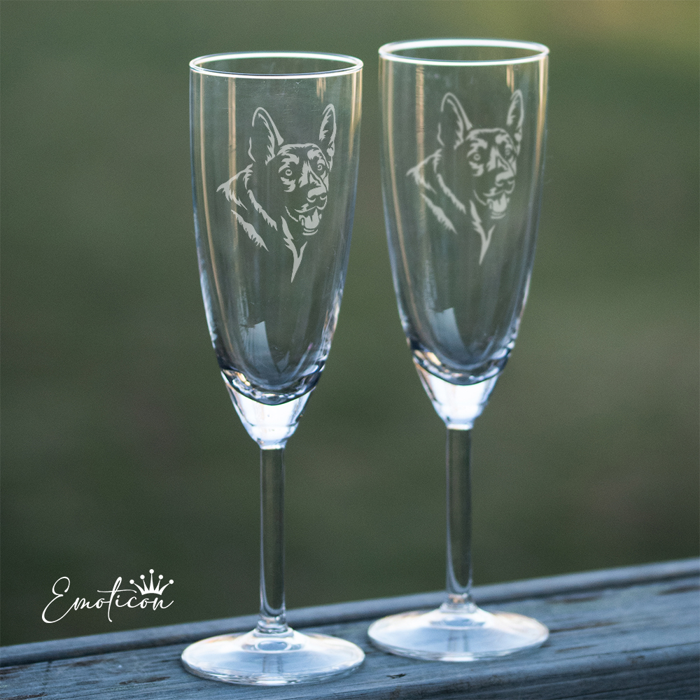 Champagneglas tysk schäferhund