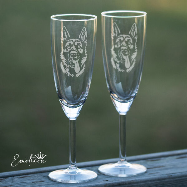 Champagneglas tysk schäferhund