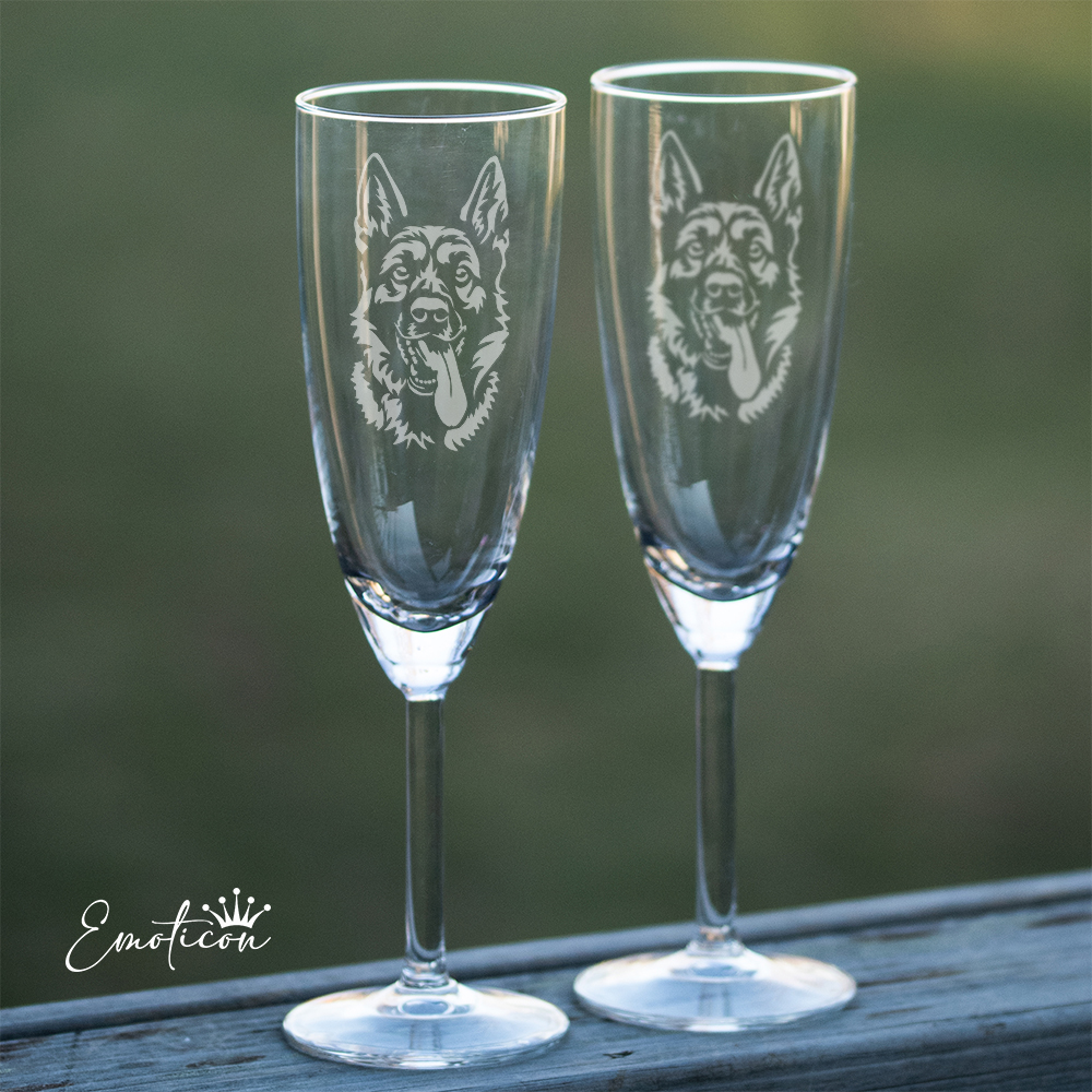 Champagneglas tysk schäferhund
