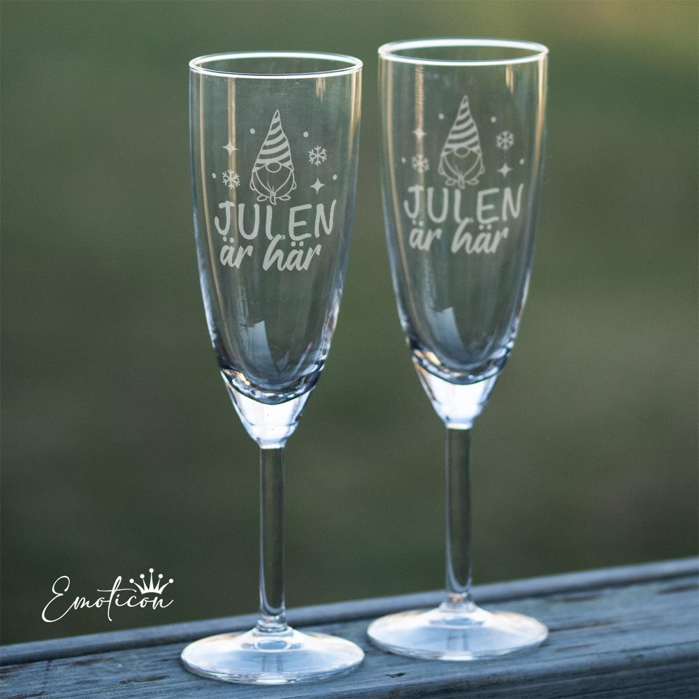 Champagneglas jul - julen är här