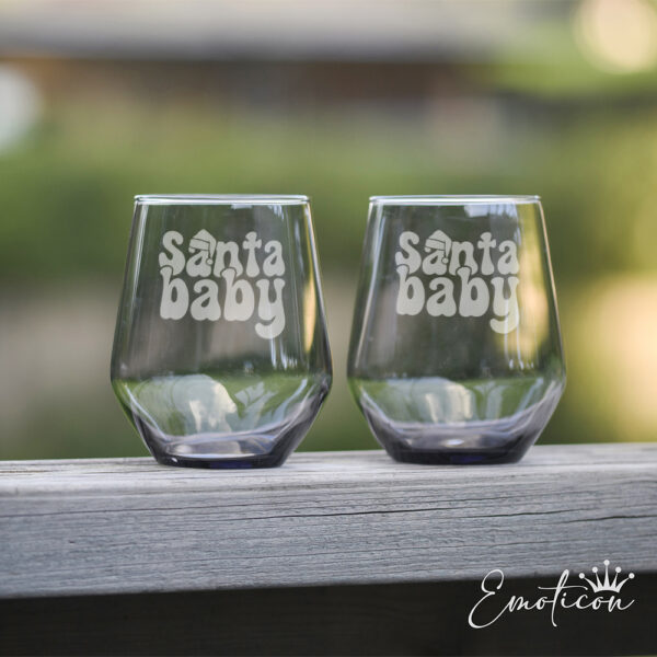 Grå glas jul - santa baby