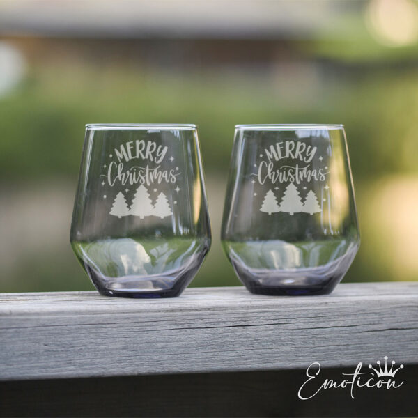 Grå glas jul - merry christmas