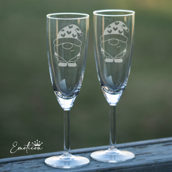 Champagneglas jul - tomte
