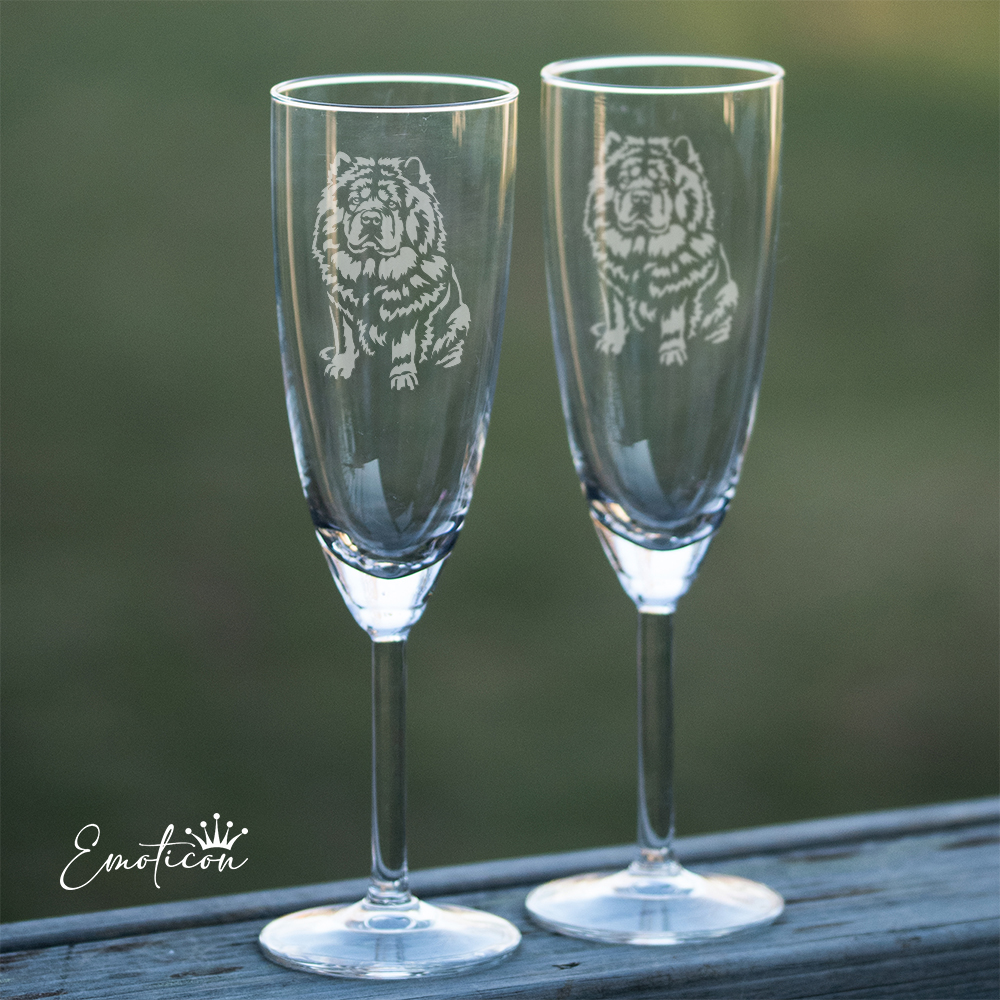 Champagneglas chow chow