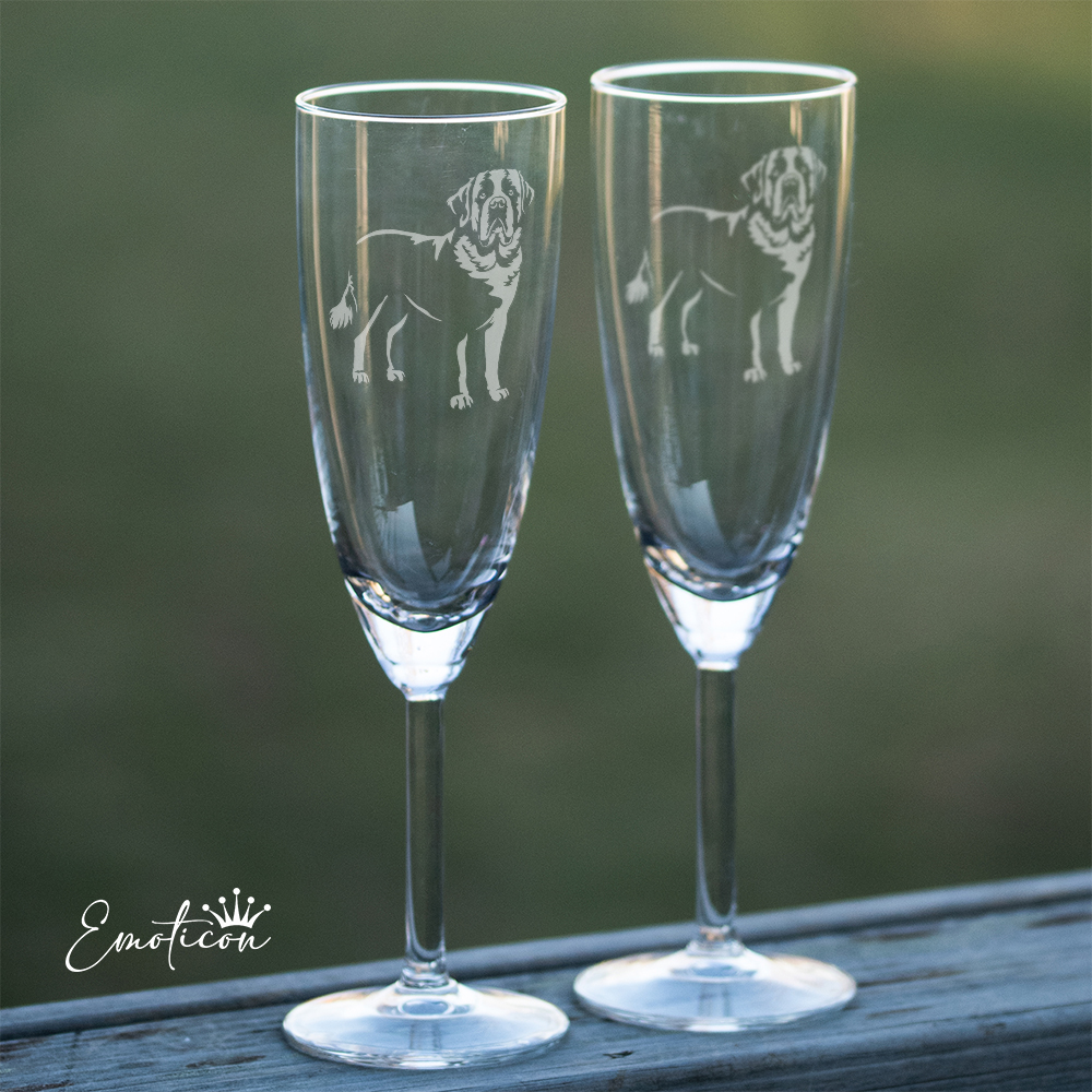 Champagneglas sankt bernhardshund