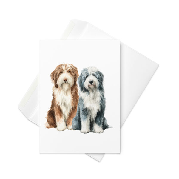 Vikt kort med bearded collie