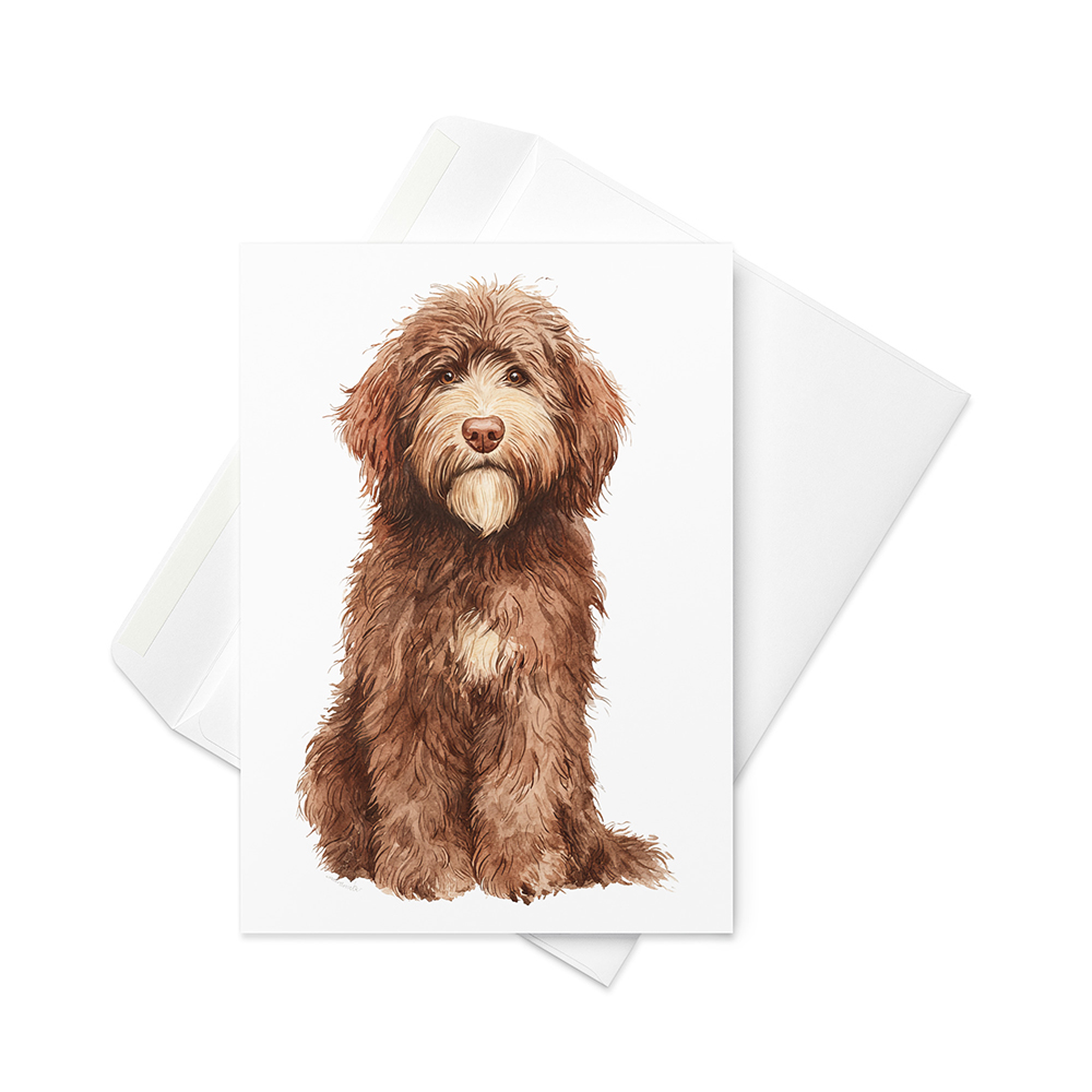 Vikt kort med labradoodle