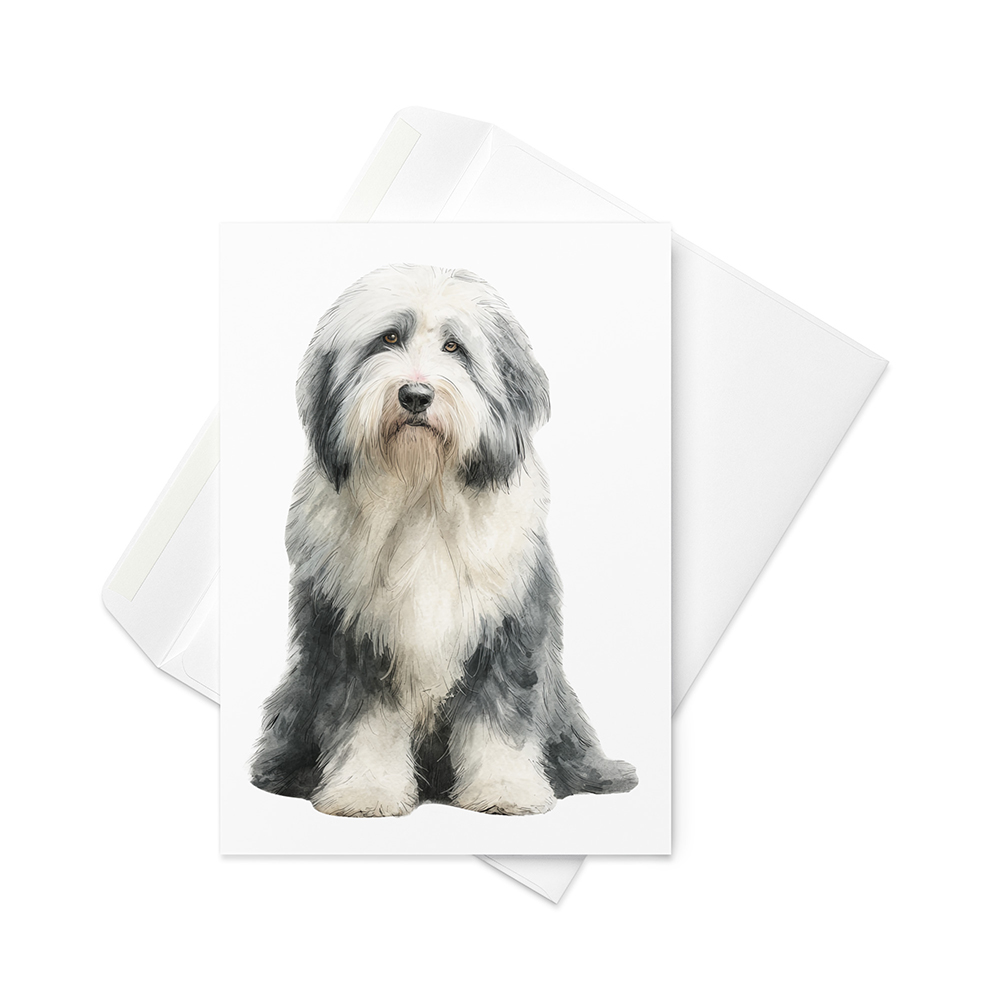 Vikt kort med old english sheepdog