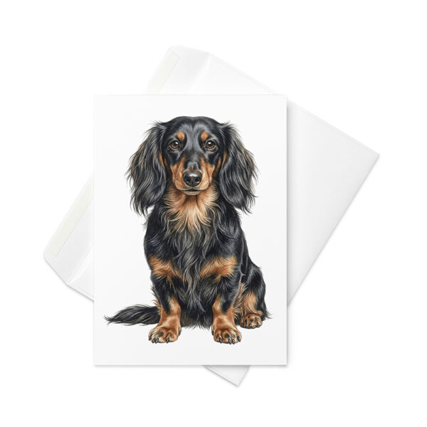 Vikt kort med långhårig tax