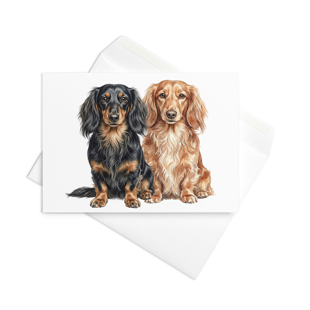 Vikt kort med långhårig tax