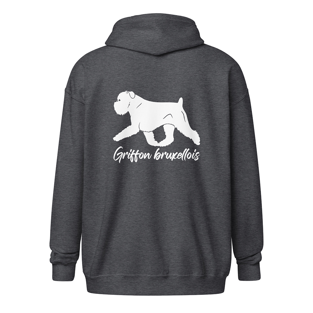 hoodie-dark-heather-back-Griffon bruxellois 1482
