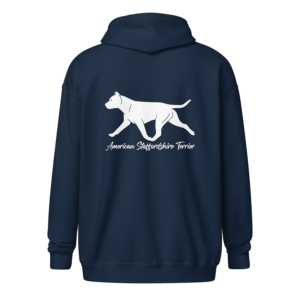hoodie-navy-back-American staffordshire terrier 906