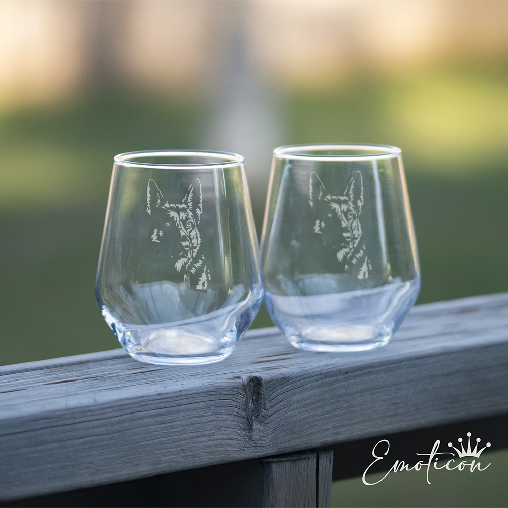 Glas tysk schäferhund