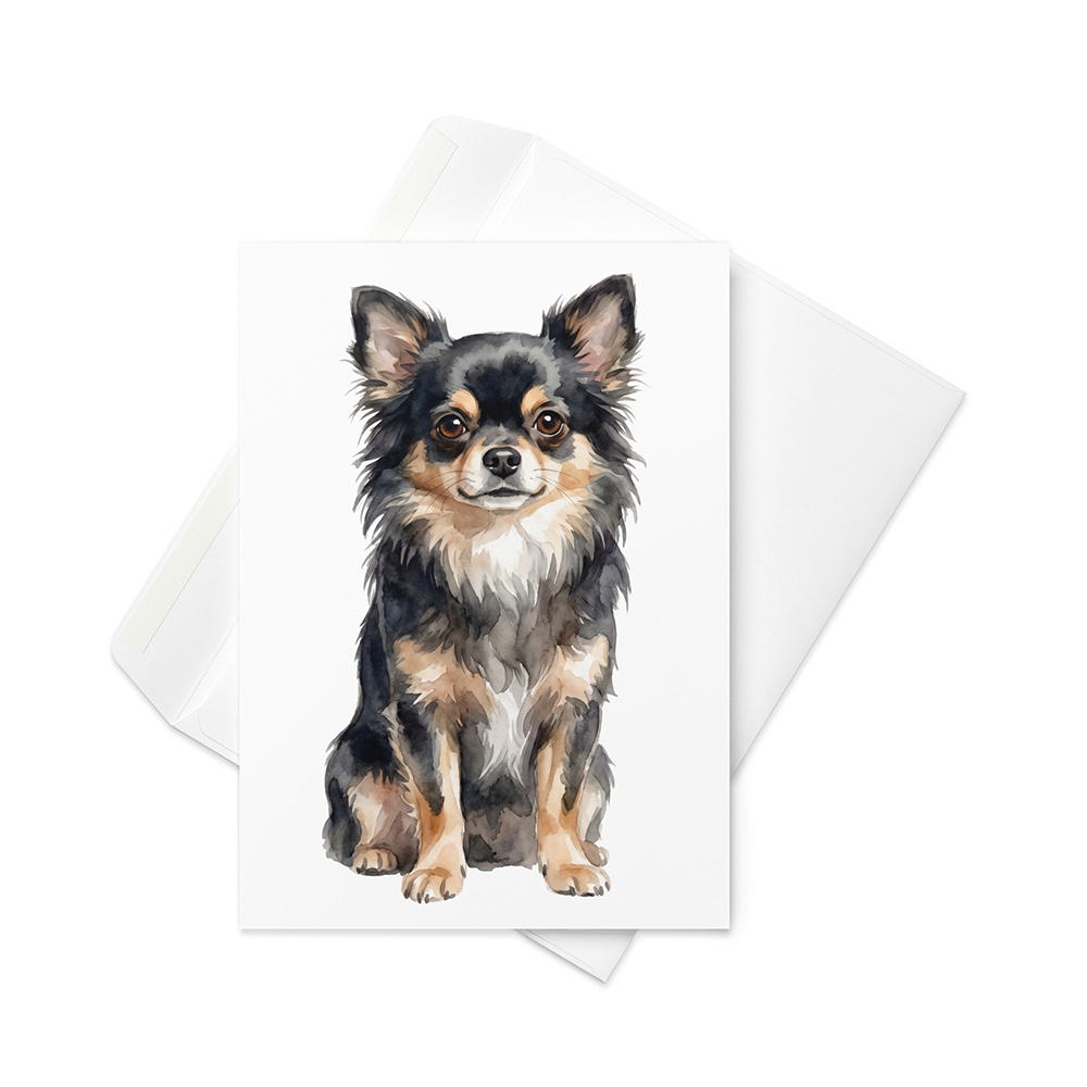 Vikt kort med chihuahua, långhårig